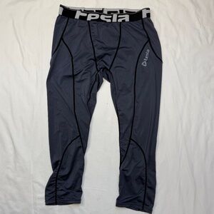 Tesla Men’s Compression Tights XL Grey Athletic Base Layer Leggings